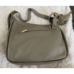 Stone Mountain Leather Handbag Purse Shoulder Strap Tan Color Gold Hardware New